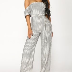 Underline strip jumpsuit